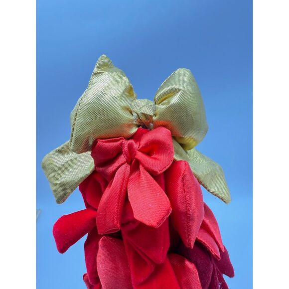 Ashland Christmas noel  tabletop Christmas tree red bows and a gold bow topper - Picture 4 of 7